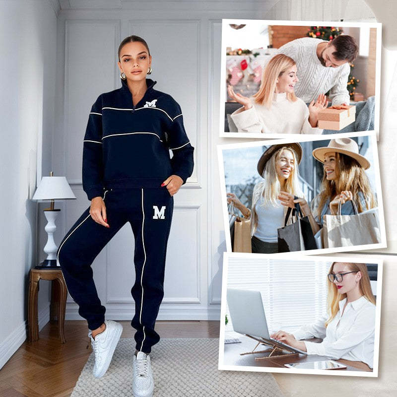 Womens 2 Piece Outfits Lounge Hoodless Pullover Sweatshirt Sweatsuit Sets Sweatshirt Baggy Fashion Sweatpants With Pockets - My Store