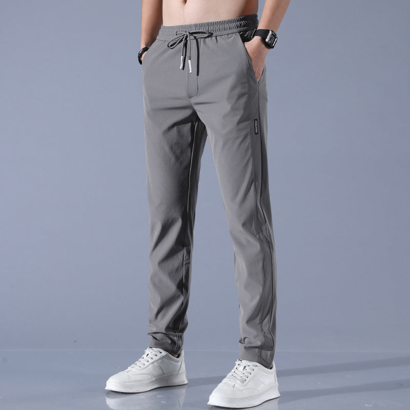 Ice Silk Pants Men'S Summer Thin Casual Pants Loose Straight Breathable - My Store