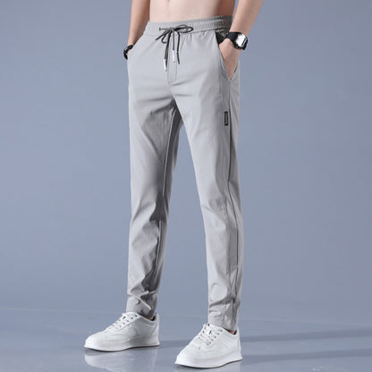 Ice Silk Pants Men'S Summer Thin Casual Pants Loose Straight Breathable - My Store