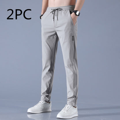 Ice Silk Pants Men'S Summer Thin Casual Pants Loose Straight Breathable - My Store