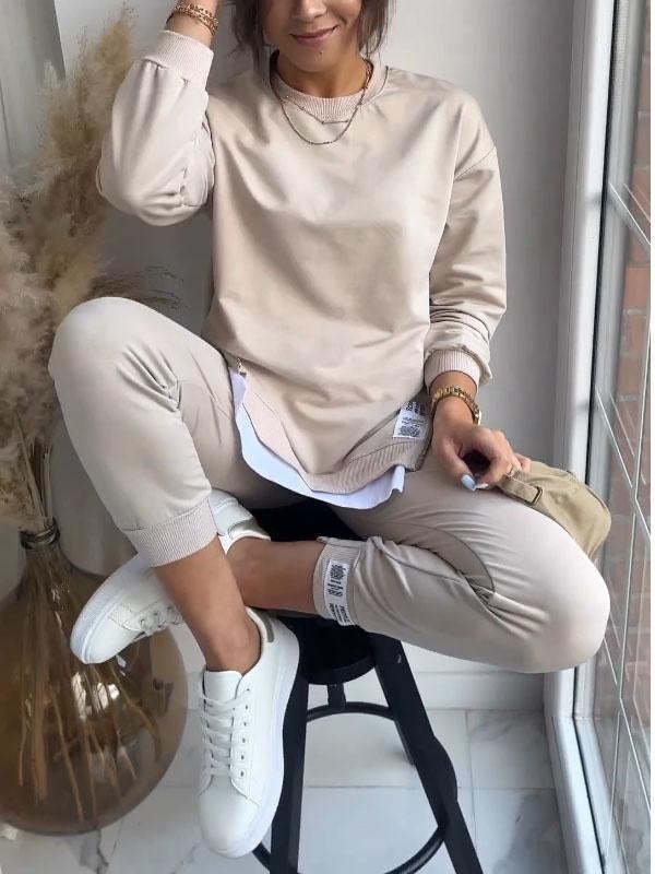 Women's Sports Suit Fashion Slit Design Sweatshirt Top - My Store