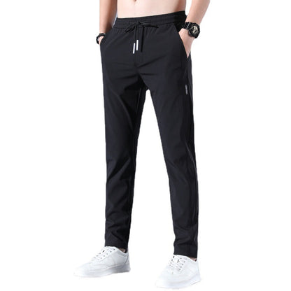 Summer Ice Silk Men's Stretch Breathable Straight Sports Trousers - My Store