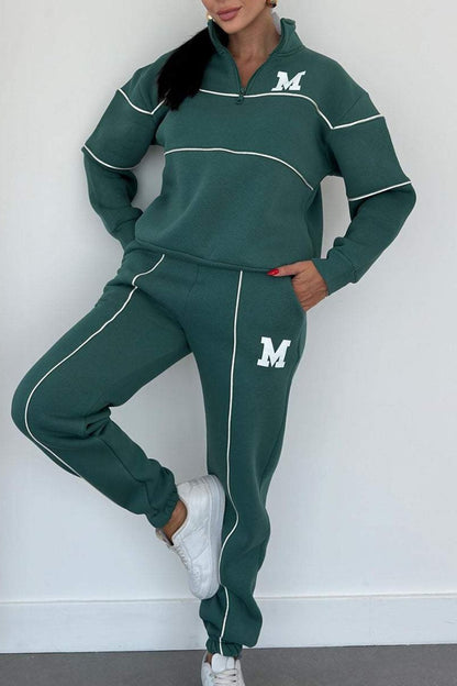 Womens 2 Piece Outfits Lounge Hoodless Pullover Sweatshirt Sweatsuit Sets Sweatshirt Baggy Fashion Sweatpants With Pockets - My Store