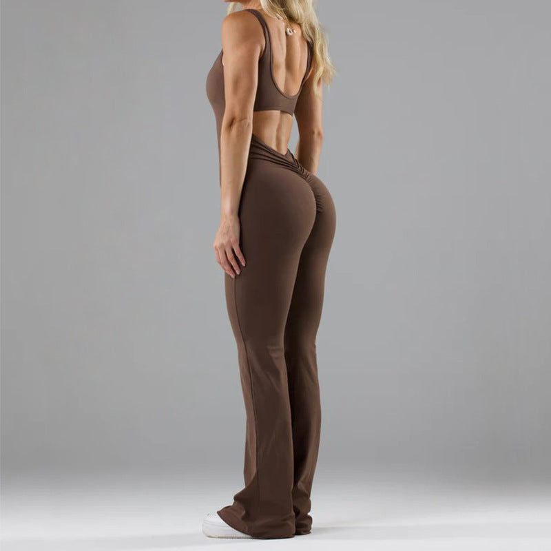 Tight Yoga Bodysuit Casual Hollow Seamless Womens Clothing - My Store