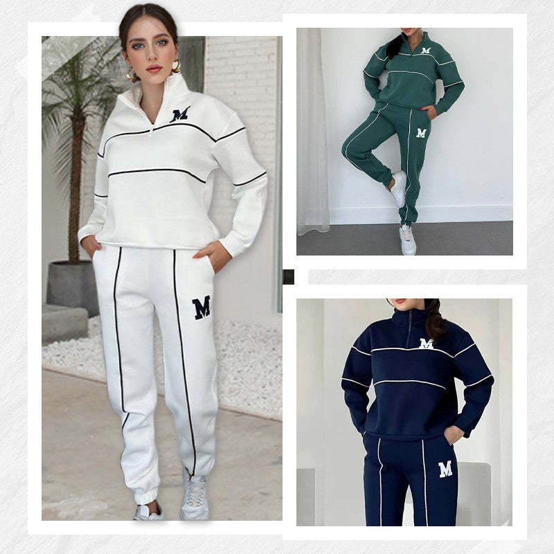 Womens 2 Piece Outfits Lounge Hoodless Pullover Sweatshirt Sweatsuit Sets Sweatshirt Baggy Fashion Sweatpants With Pockets - My Store