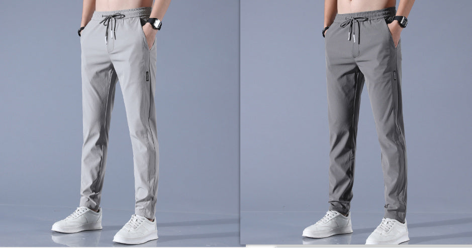 Ice Silk Pants Men'S Summer Thin Casual Pants Loose Straight Breathable - My Store