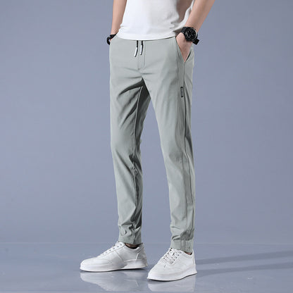 Summer Ice Silk Men's Stretch Breathable Straight Sports Trousers - My Store