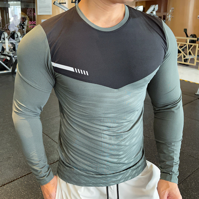 Sports Tights Men's Thin Long-sleeved Fitness Clothes Top - My Store