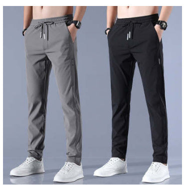 Ice Silk Pants Men'S Summer Thin Casual Pants Loose Straight Breathable - My Store