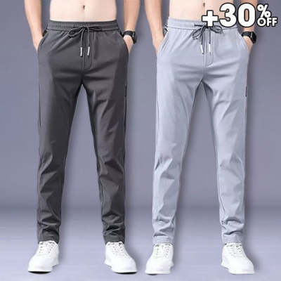 Ice Silk Pants Men'S Summer Thin Casual Pants Loose Straight Breathable - My Store