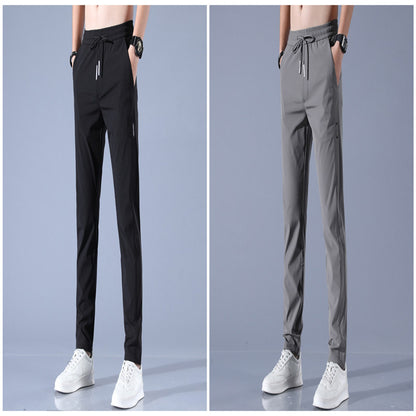 Ice Silk Pants Men'S Summer Thin Casual Pants Loose Straight Breathable - My Store