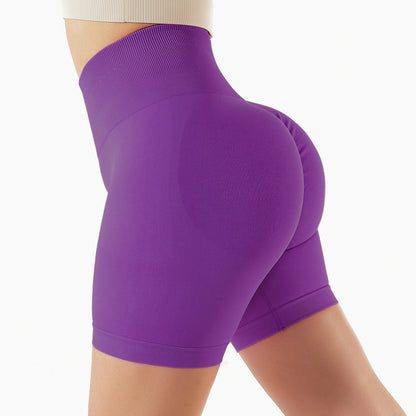 Seamless Yoga Shorts In Europe And The United States With High Hips And Waist - My Store