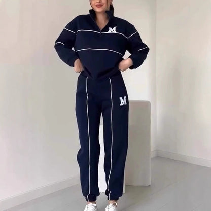 Womens 2 Piece Outfits Lounge Hoodless Pullover Sweatshirt Sweatsuit Sets Sweatshirt Baggy Fashion Sweatpants With Pockets - My Store