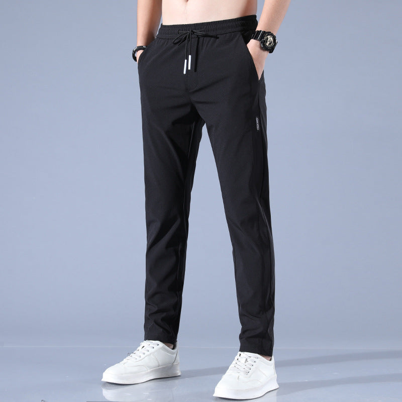 Summer Ice Silk Men's Stretch Breathable Straight Sports Trousers - My Store