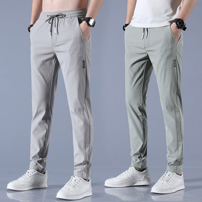 Summer Ice Silk Men's Stretch Breathable Straight Sports Trousers - My Store