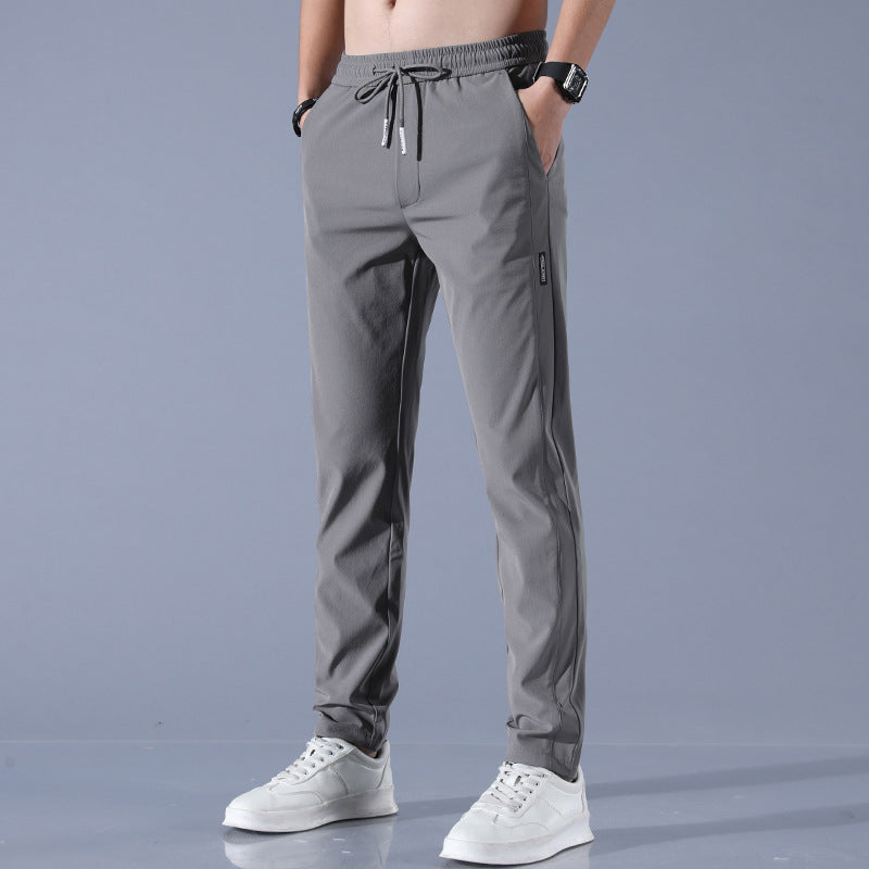 Summer Ice Silk Men's Stretch Breathable Straight Sports Trousers - My Store