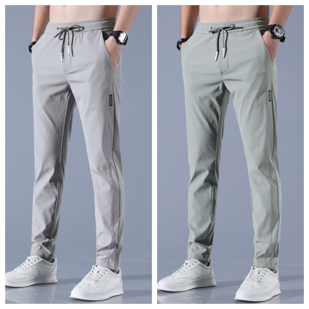 Ice Silk Pants Men'S Summer Thin Casual Pants Loose Straight Breathable - My Store