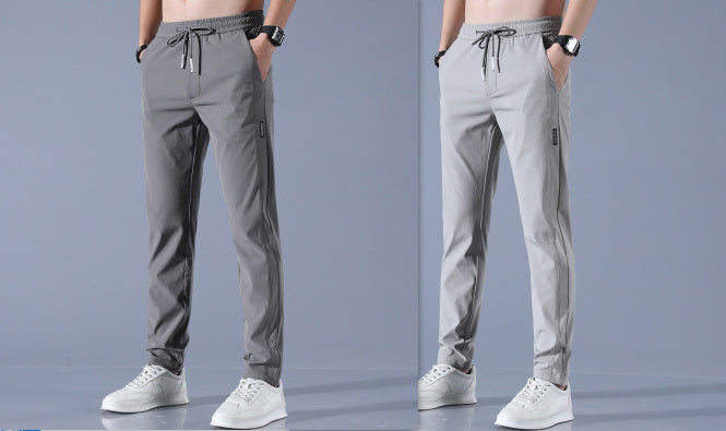 Summer Ice Silk Men's Stretch Breathable Straight Sports Trousers - My Store