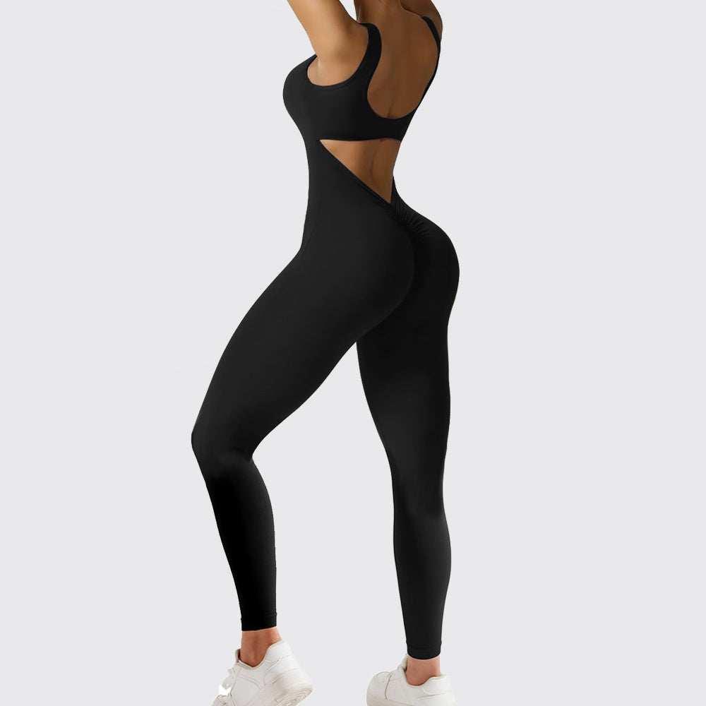 Women Sleeveless Flare Jumpsuits Fitness Yoga Long Pants - My Store