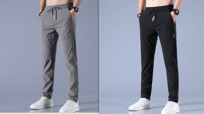 Ice Silk Pants Men'S Summer Thin Casual Pants Loose Straight Breathable - My Store