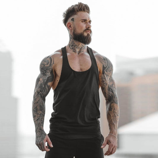 Men Sports Vest for Gym Muscle Fit Sleeveless Tank - Muscle Gain Cy eStore