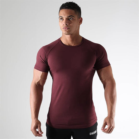 Men Training Apparel Slim Fit Muscle Tee Shirt - Muscle Gain Cy eStore