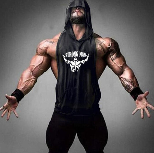 Bodybuilding Hoodie for Men - Sleeveless Muscle Gym Wear - Muscle Gain Cy eStore